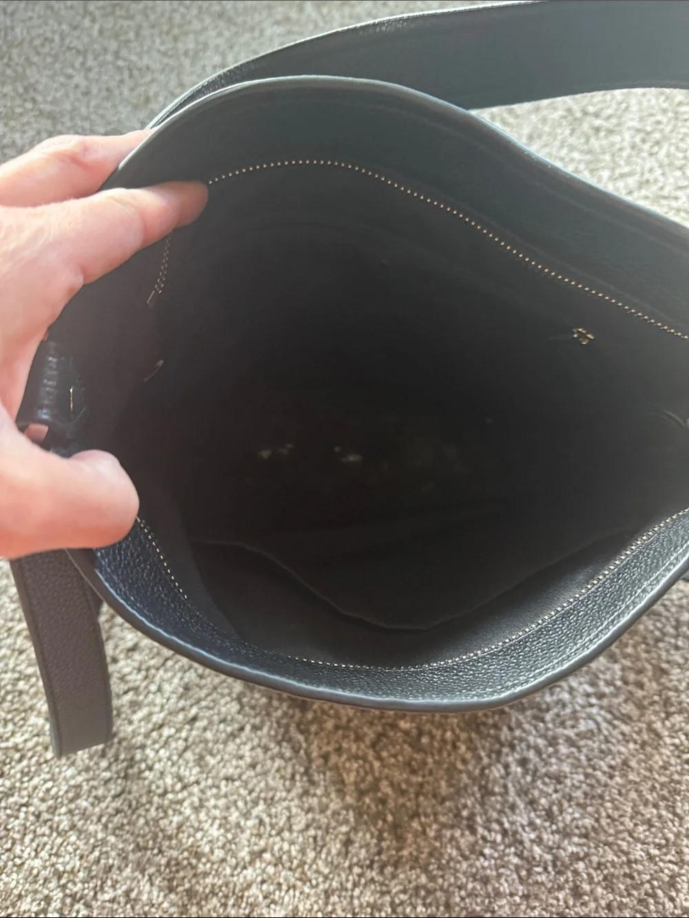 kate spade Black Pebbled Leather Shoulder Bag with Gold Hardware